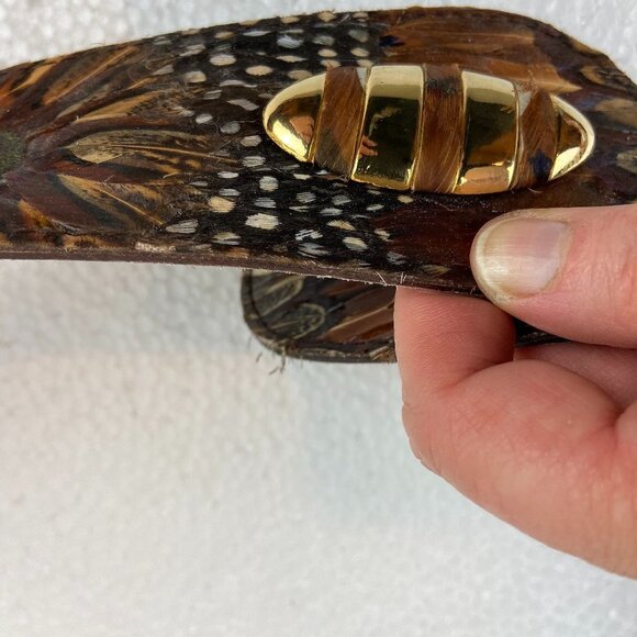 Vintage Art Belt  Real Genuine Peacock Pheasant main image 6